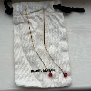 Isabel Marant Gold Earrings with Red Drops